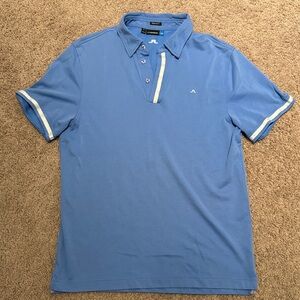 J.Lindeberg Sky Blue Polo with White Accents